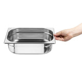 Bacs GN 1/2 en inox Nisbets Essentials 100 mm (lot de 3) - NISBETS