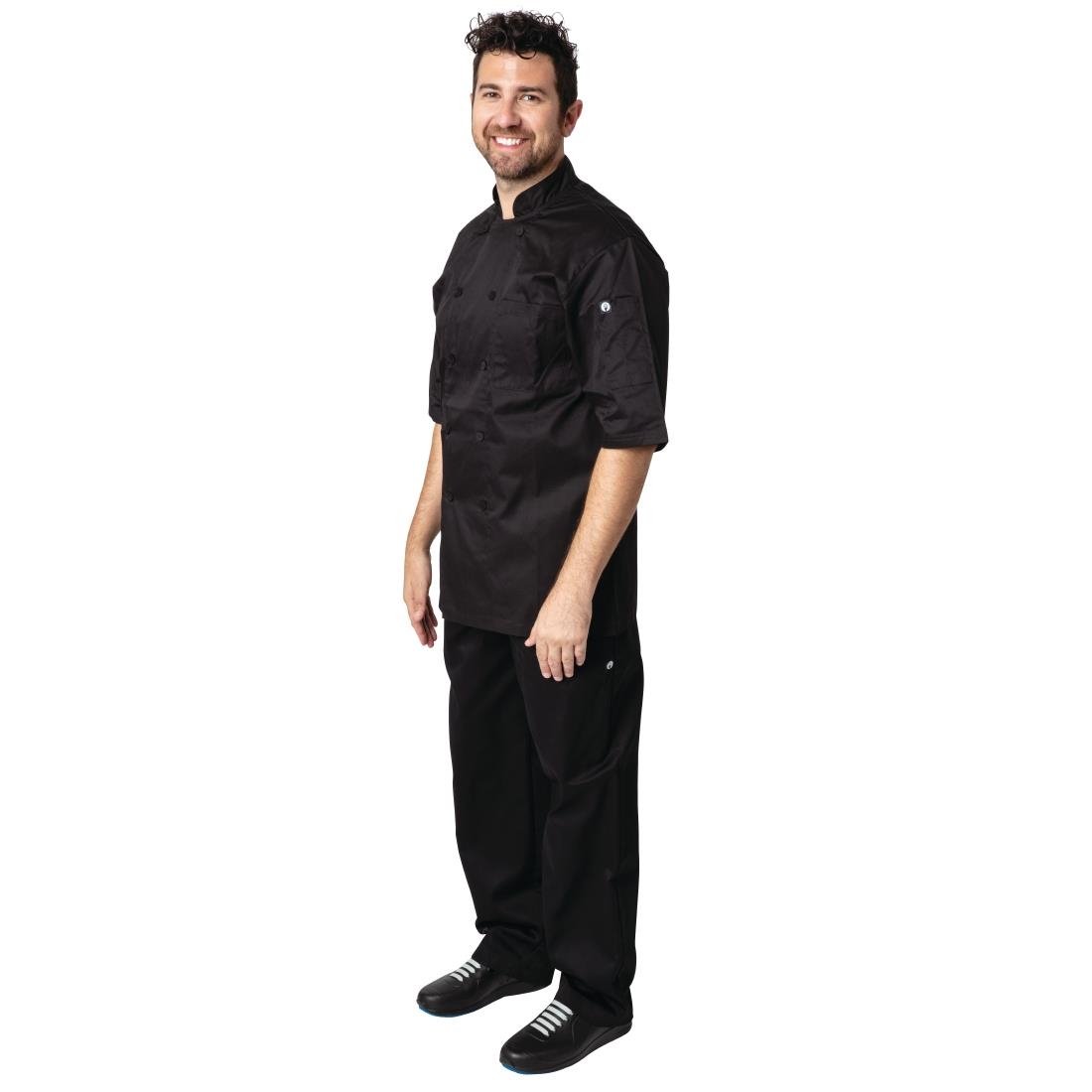 Veste de cuisine mixte Cool Vent Chef Works Montreal noire - NISBETS