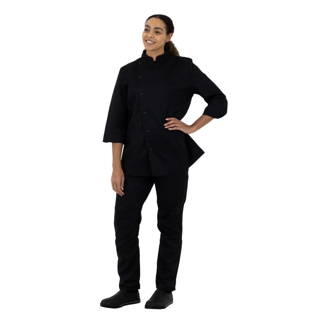 Veste de cuisinier femme ajustée Whites noire - Taille M