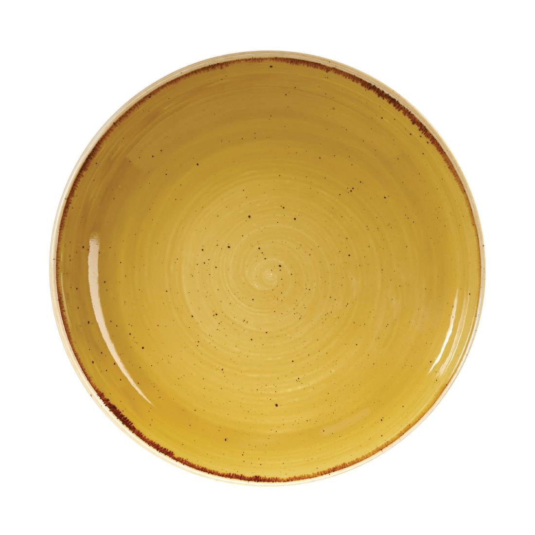Assiettes coupes rondes Churchill Stonecast Mustard Seed Yellow 248mm (Lot de 12)