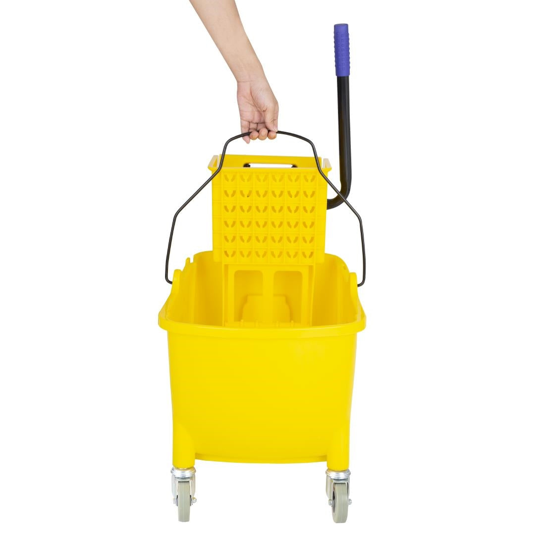 Seau essoreur avec pédale de vidange Jantex 30L jaune