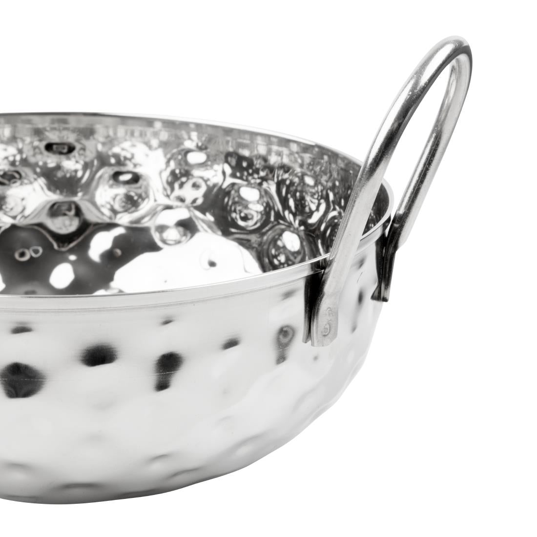 Plat Kadai martelé en inox double poignée Olympia Table Presentation 150 mm