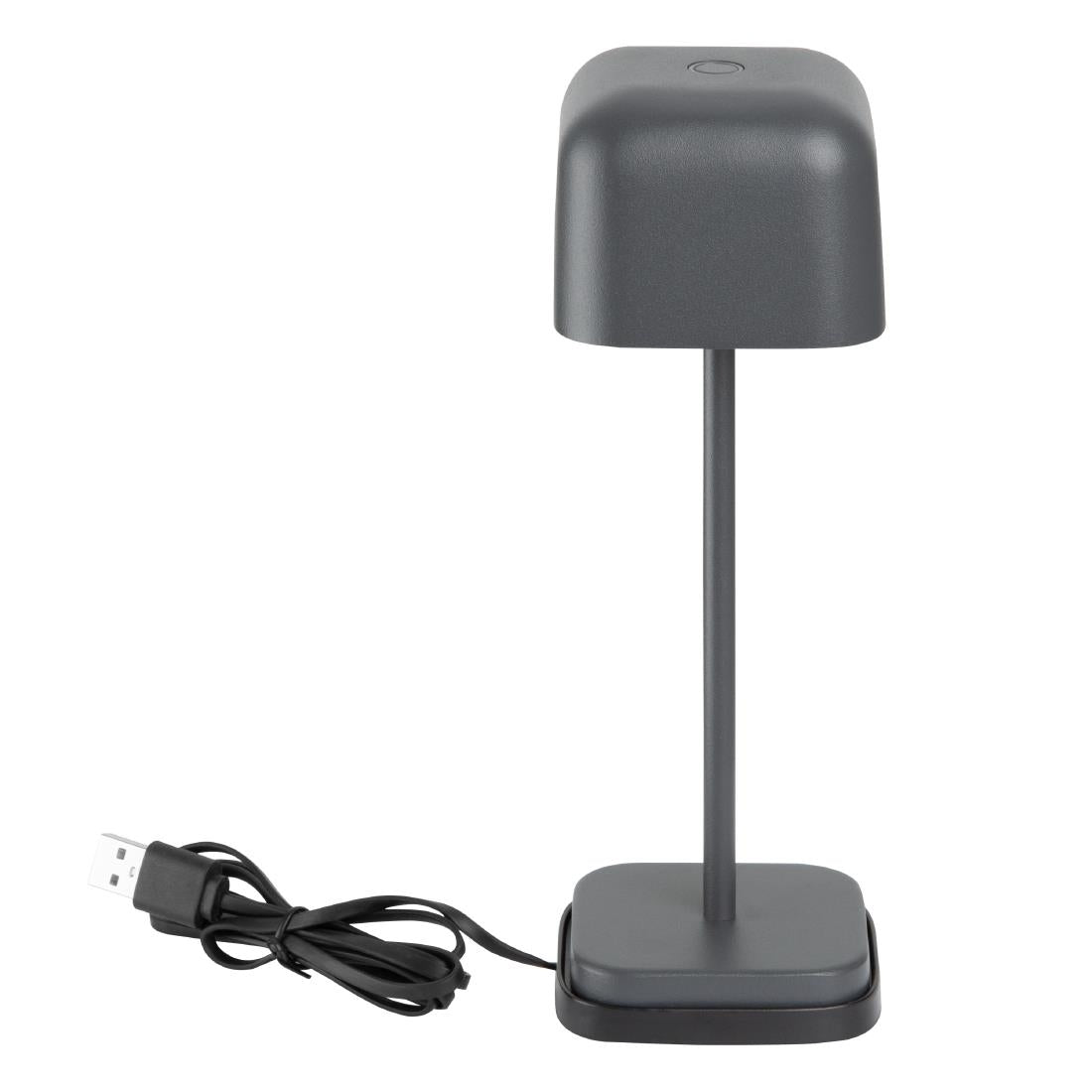 Lampe de table avec abat-jour carré Olympia Lucca grise 200mm