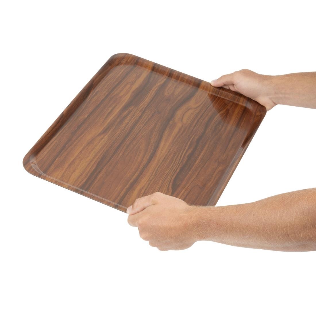Plateaux stratifiés lisses Capri Cambro noyer 460mm
