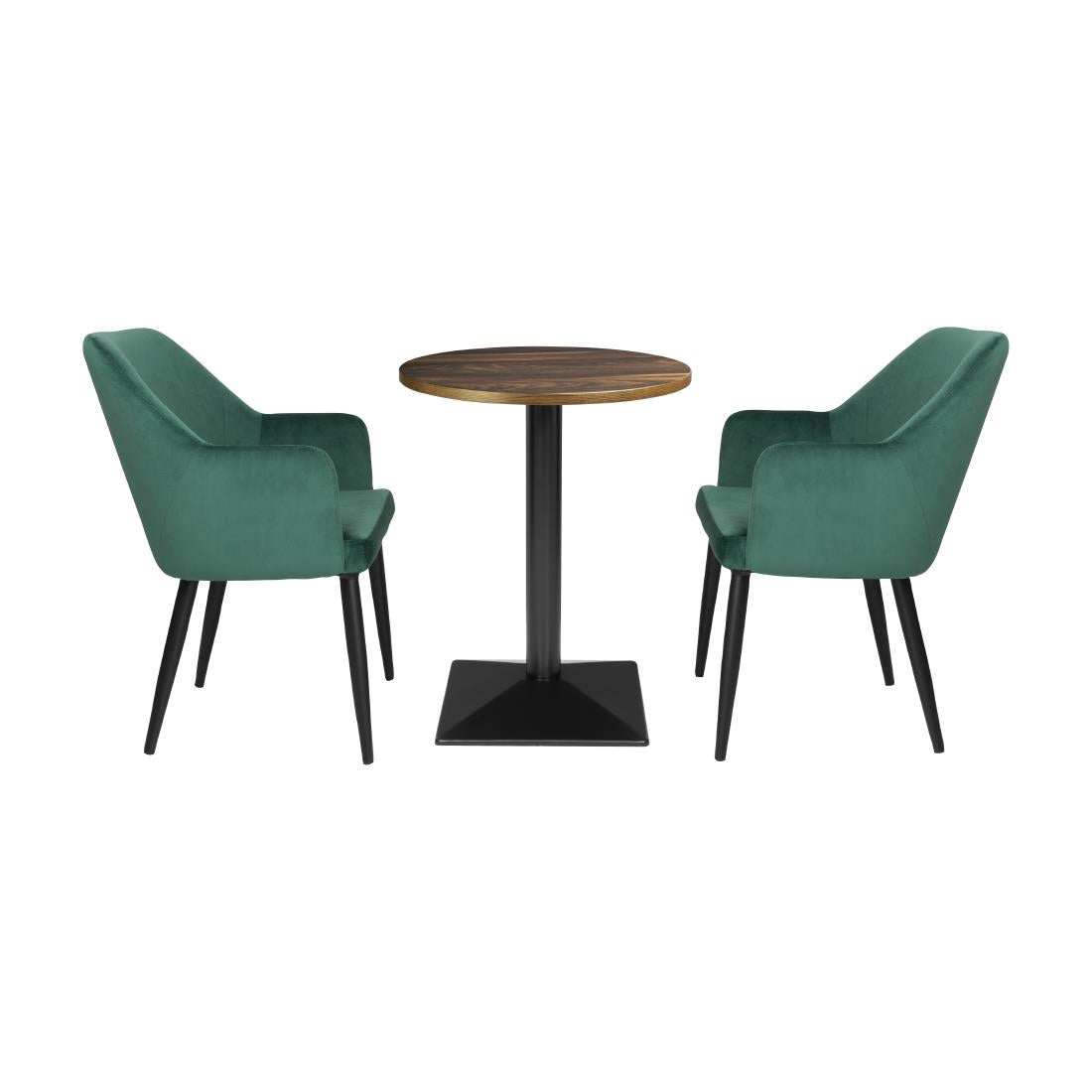 Table ronde Bolero Complete effet bois foncé 600mm