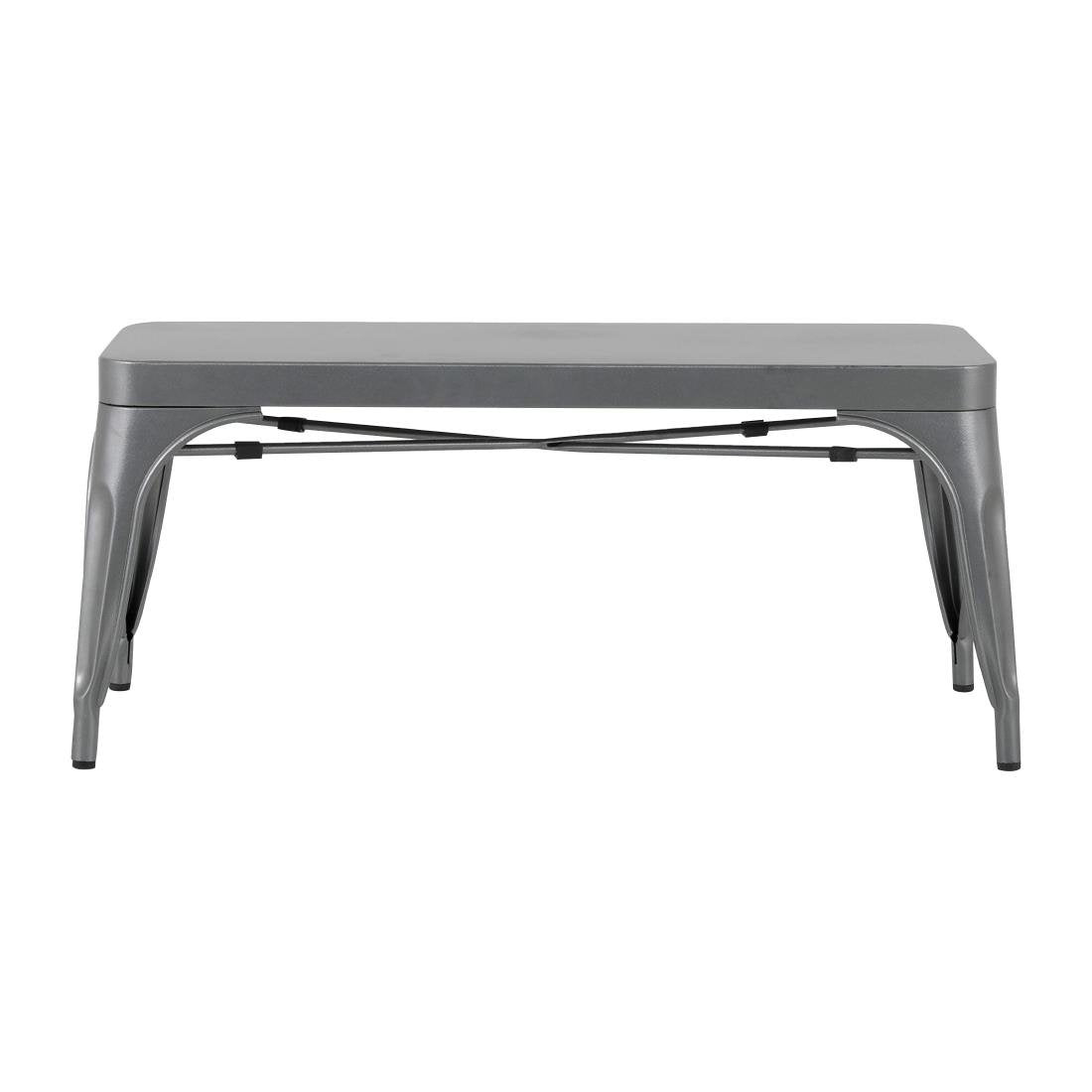 Bancs en métal gris acier Bolero Bistro 1000 mm (lot de 2) - NISBETS