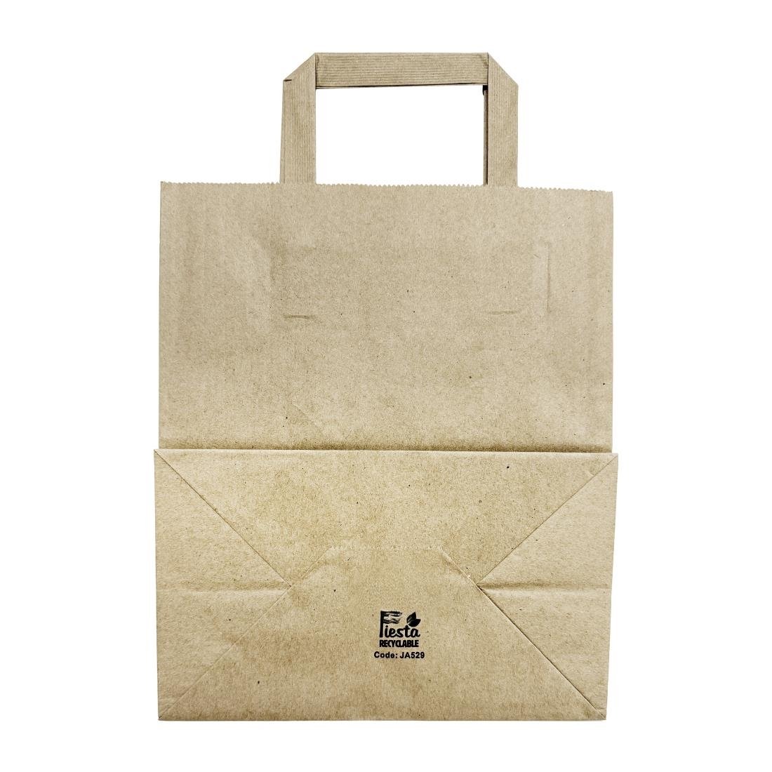 Grands sacs en papier marron à poignées plates Fiesta Recyclables (lot de 250)