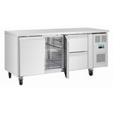 Table réfrigérée positive Polar série U 2 portes 2 tiroirs 242 L - NISBETS