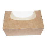 Barquettes à salade kraft recyclables avec fenêtre acétate 825ml (lot de 200) - NISBETS