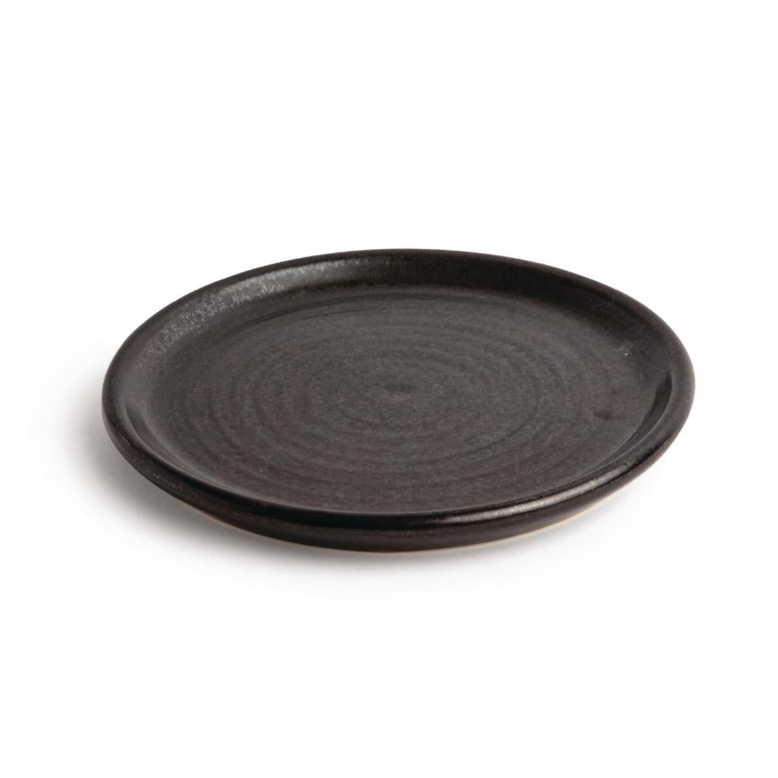 Assiettes plates noir mat Olympia Canvas 18 cm  (Lot de 6) - NISBETS
