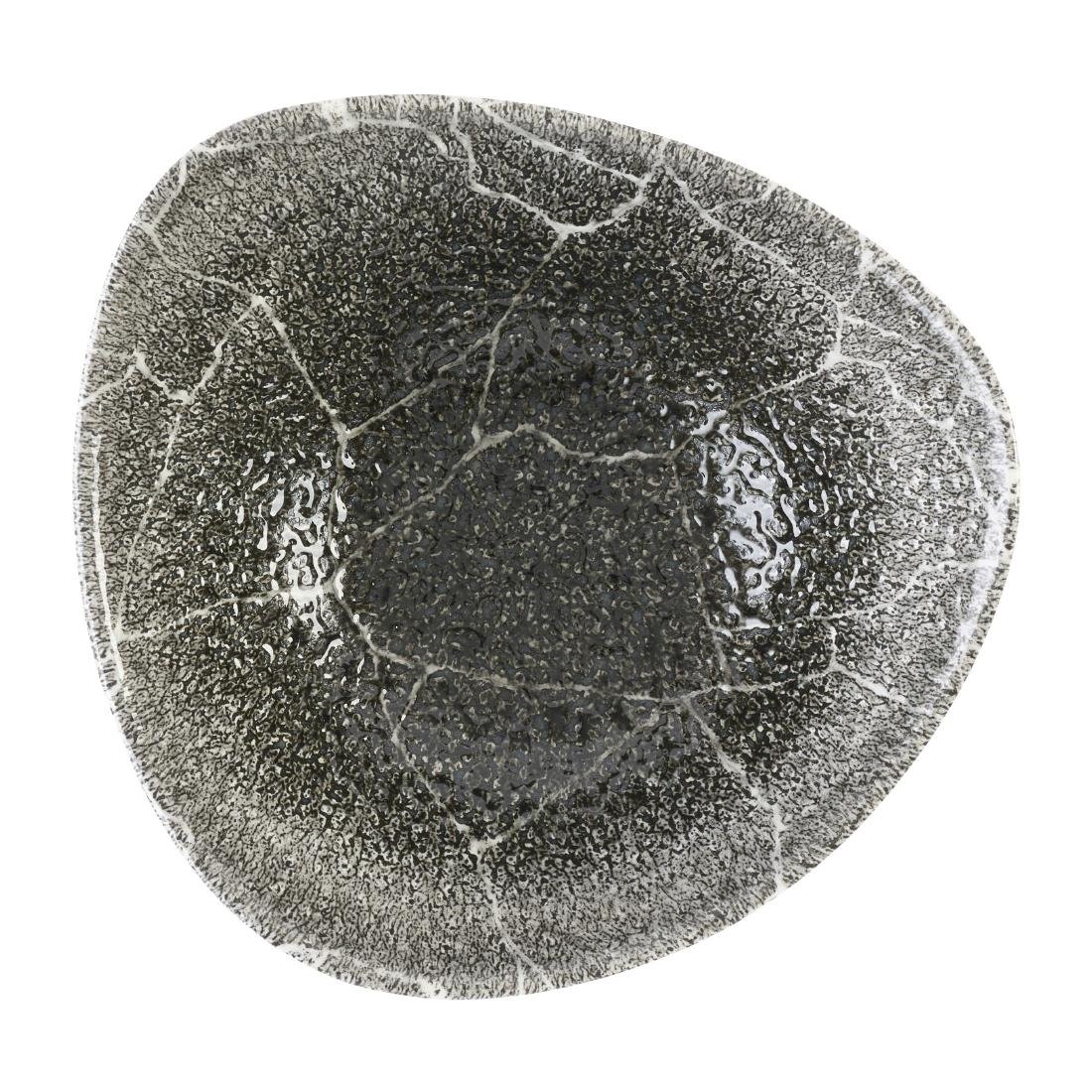 Bols triangulaires Churchill Studio Prints Kintsugi Quartz Black 185mm (Lot de 12)