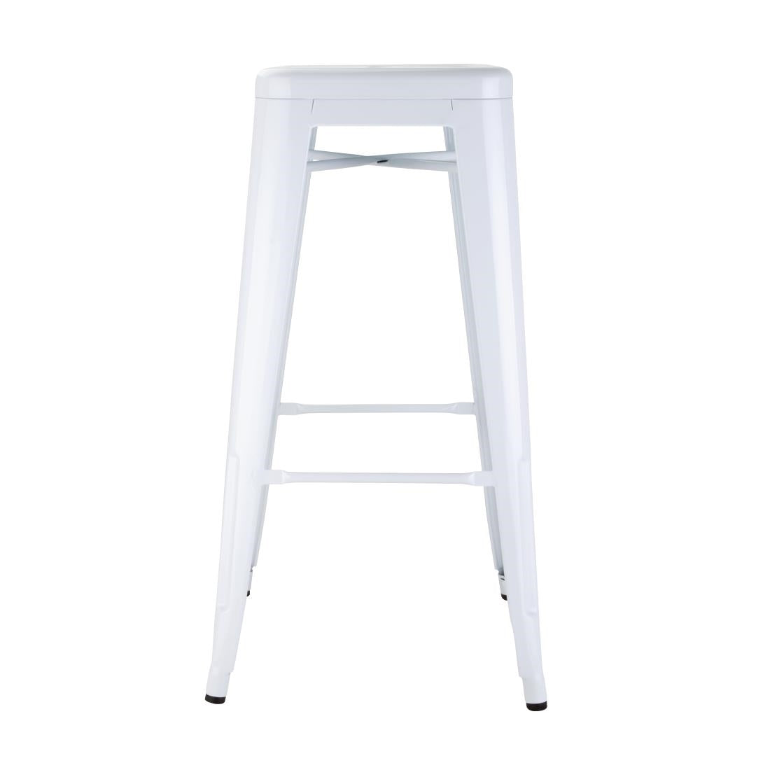 Tabourets hauts Bolero Bistro en acier galvanisé blanc (lot de 4)