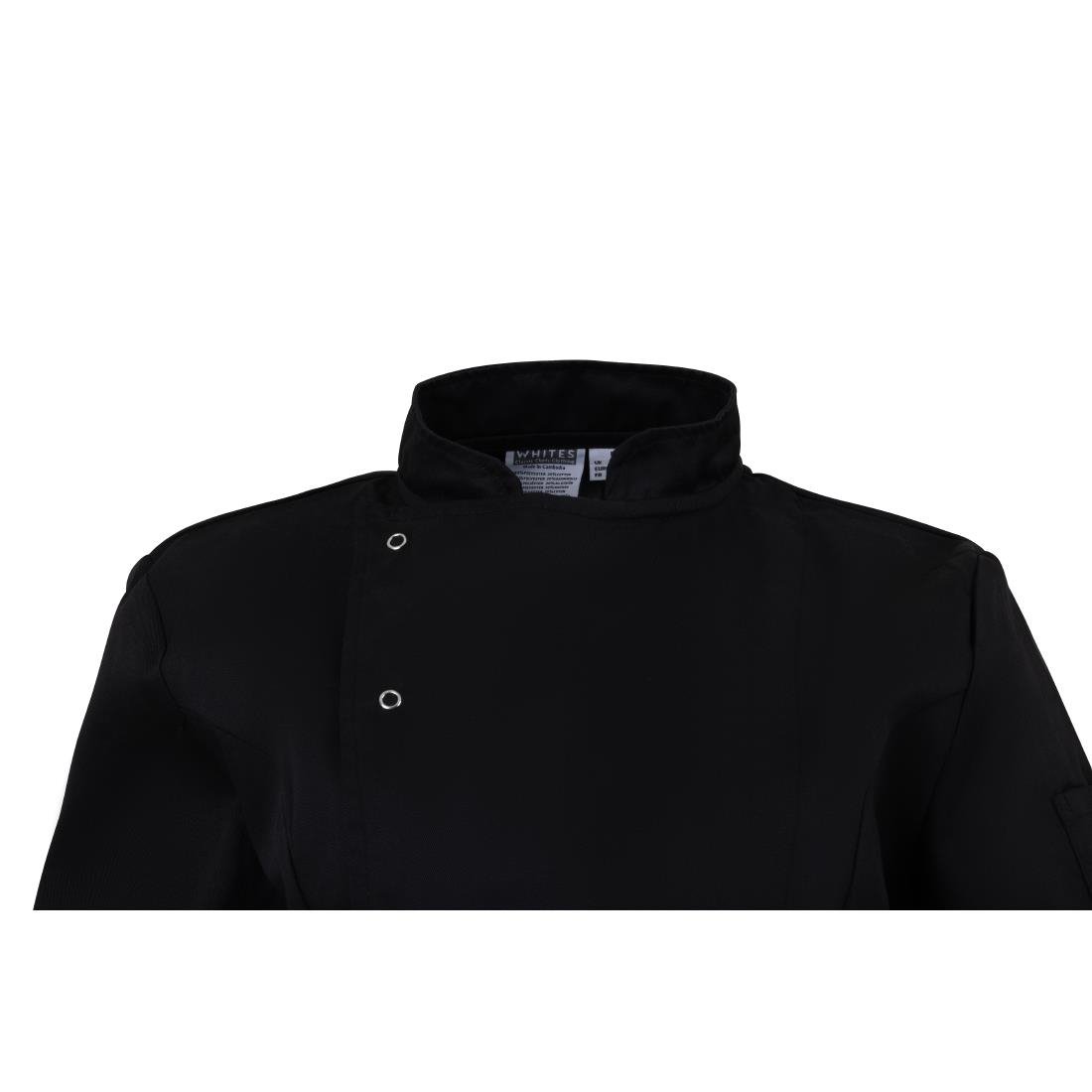 Veste de cuisinier femme ajustée Whites noire - Taille S