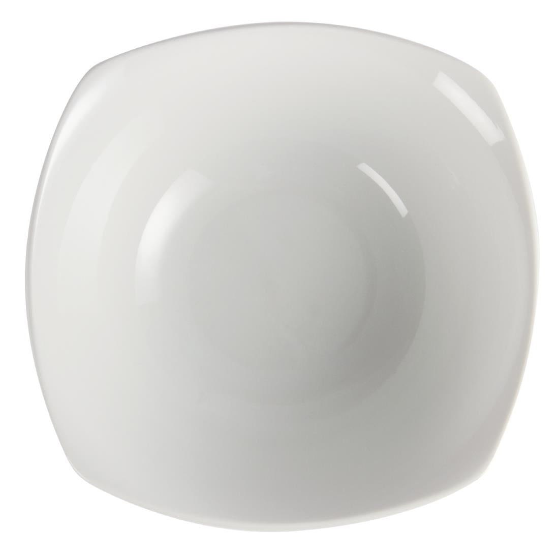 Bols carrés à bords ondulés blancs Olympia 220mm (Lot de 12) - NISBETS