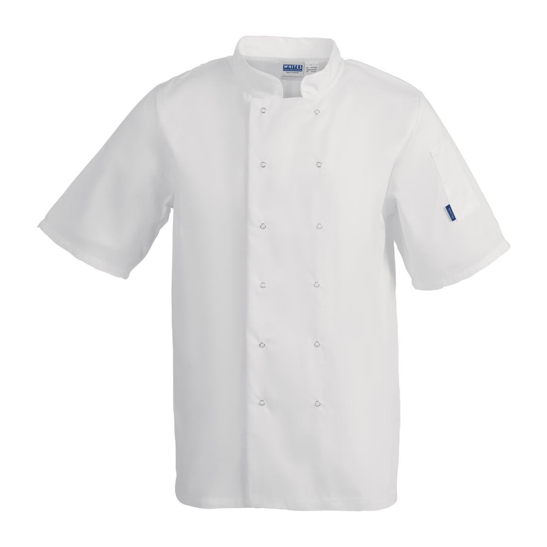 Veste de cuisine Whites Vegas mixte manches courtes blanche - NISBETS
