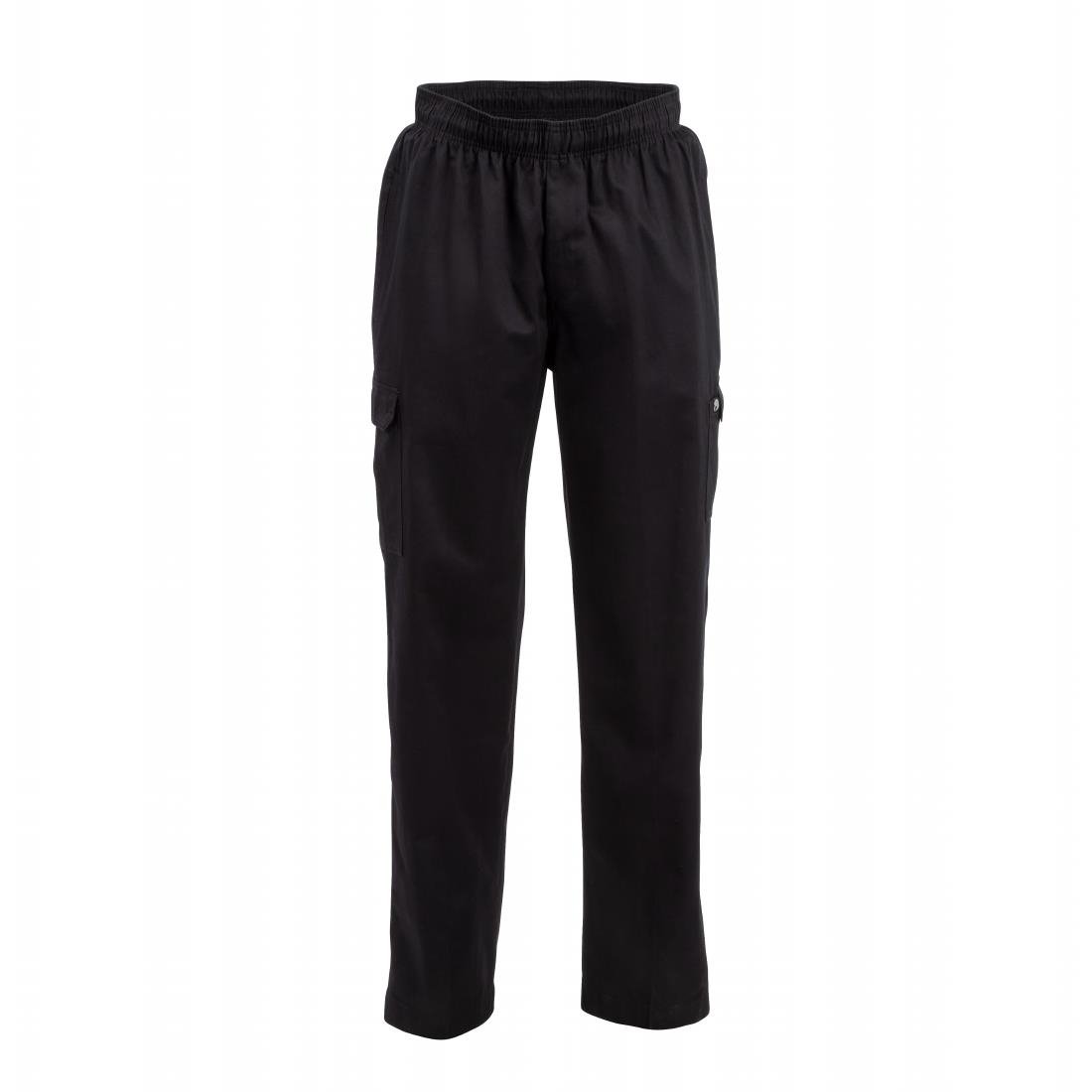 Pantalon de cuisine mixte Chef Works Slim Fit Cargo noir - NISBETS