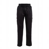 Pantalon de cuisine mixte Chef Works Slim Fit Cargo noir - NISBETS