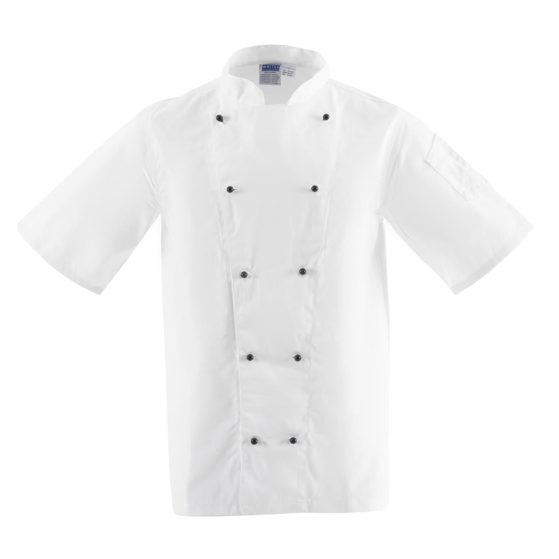 Veste de cuisine mixte Whites Chicago manches courtes blanche - NISBETS