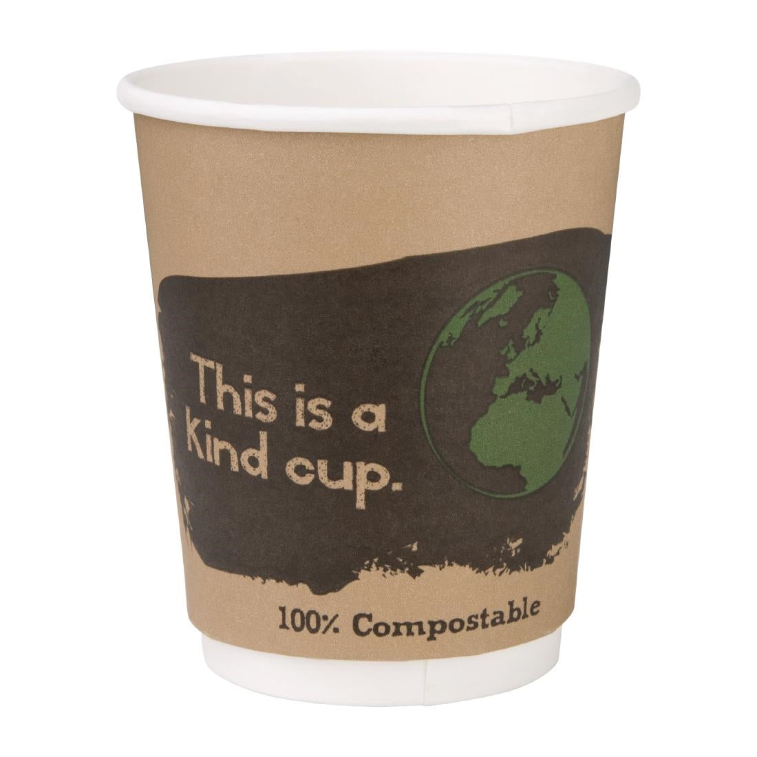 Gobelets boissons chaudes compostables en PLA double paroi Fiesta Compostable 227ml (x500) - NISBETS