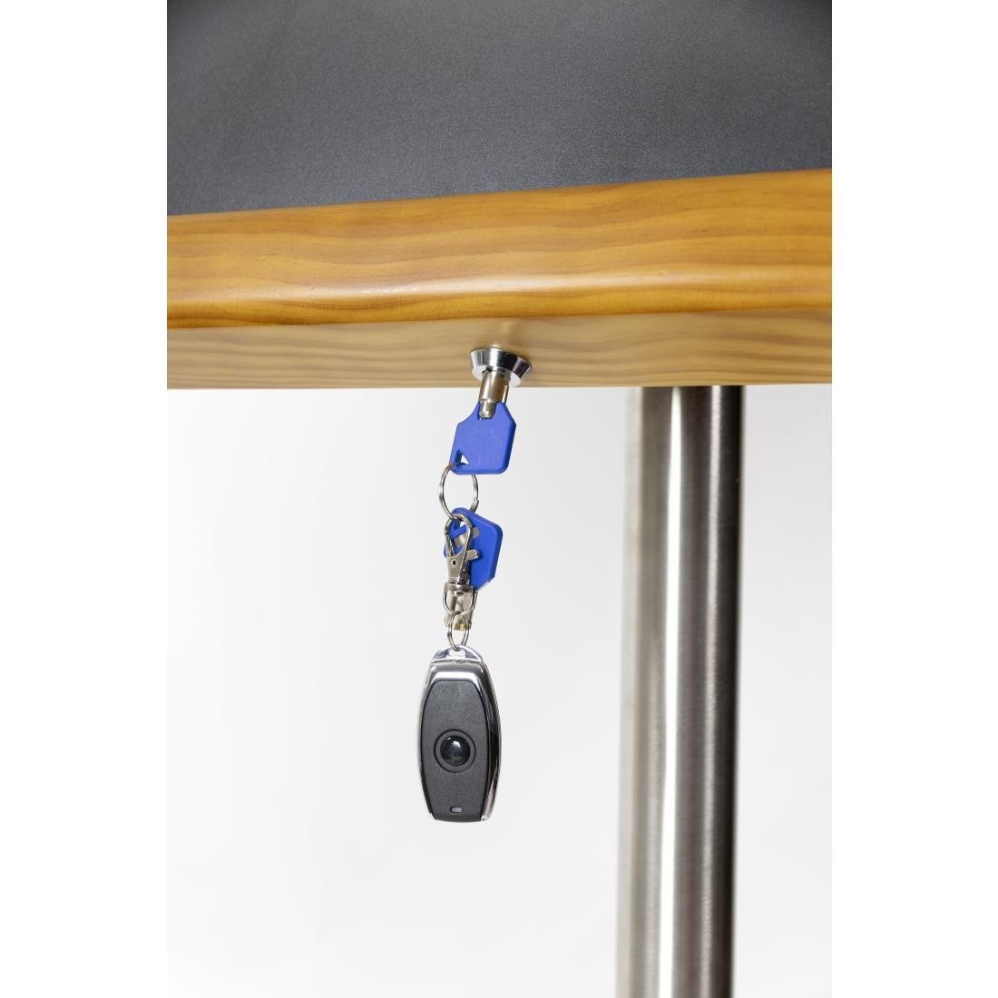 Porte-menu à LED blanches en teck Securit 4xA4 avec poteau et socle - NISBETS
