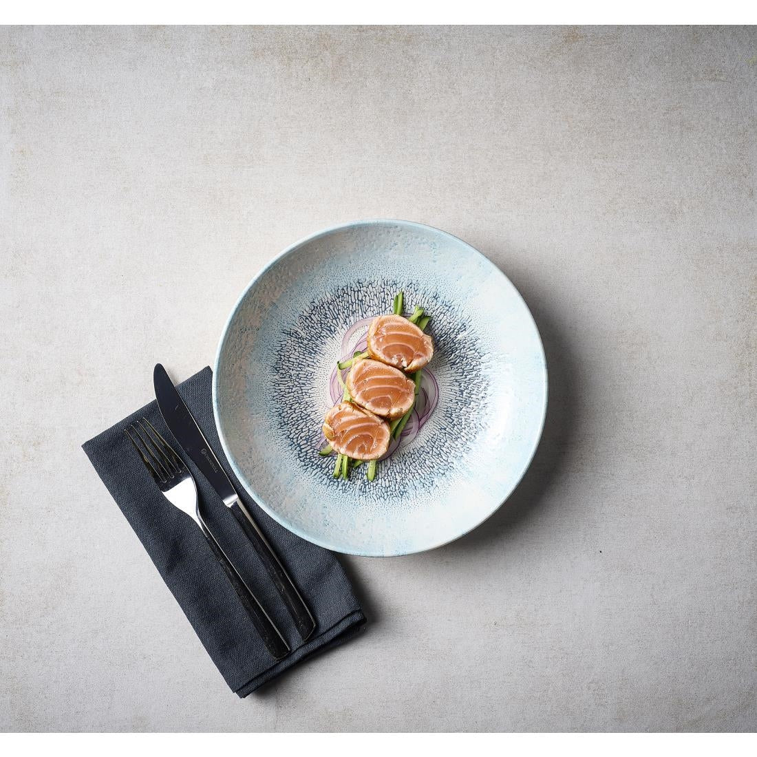 Assiettes coupes rondes Churchill Studio Prints Fusion Blue 182mm (Lot de 12)