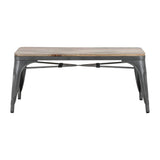 Banc d'intérieur avec assise en bois de manguier et cadre - NISBETS