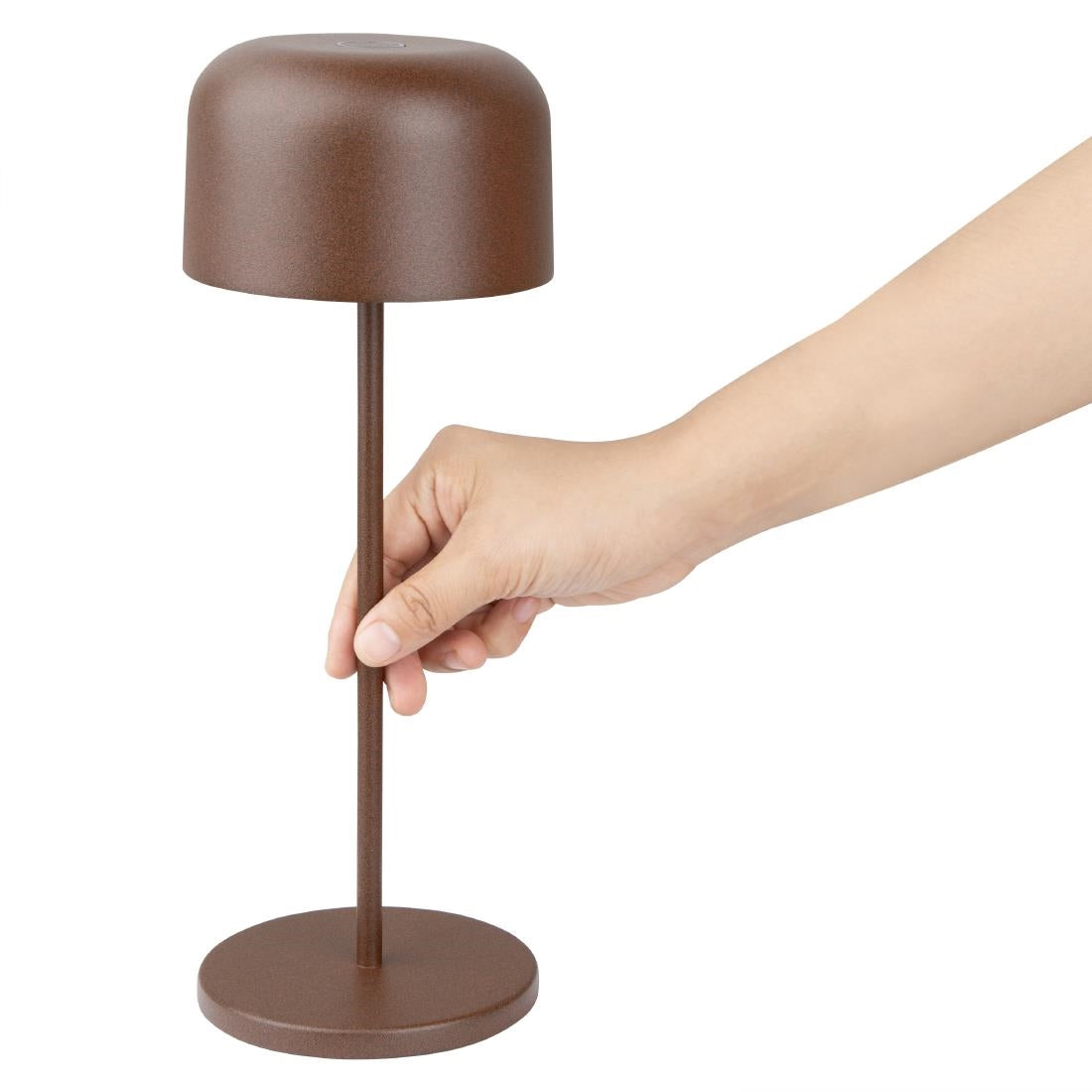 Lampe de table avec abat-jour rond Olympia Lucca marron 300mm