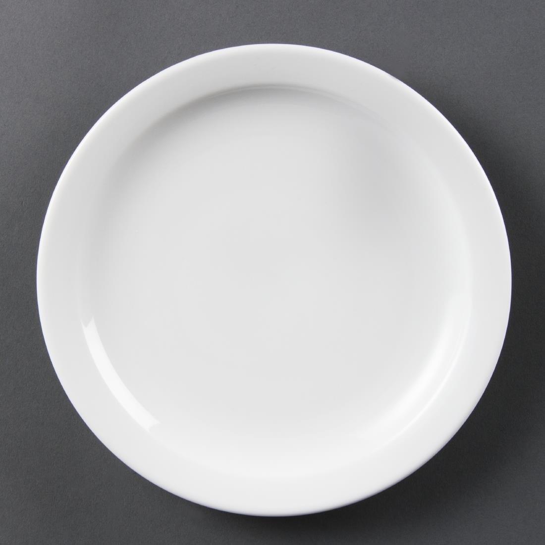 Assiettes à bord étroit blanches Olympia 230mm (Lot de 12)