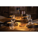 Lampe de table avec abat-jour rond Olympia Lucca marron 300mm