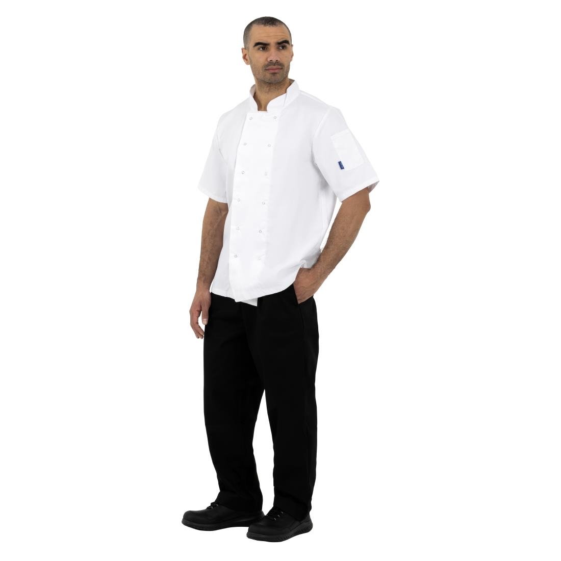 Vestes de cuisine manches courtes Whites Boston blanches S (lot de 5)