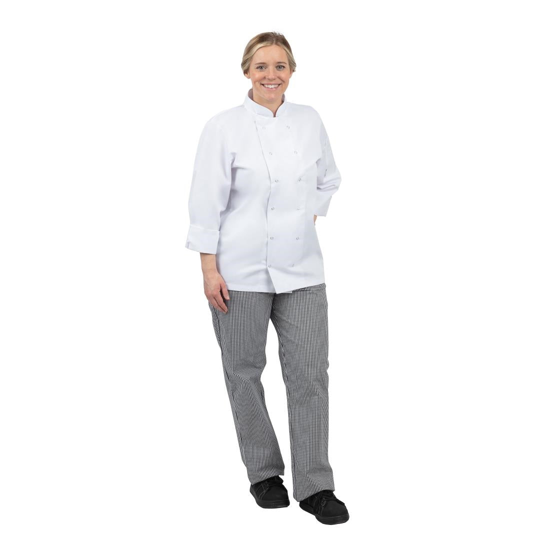 Pantalon de cuisinier mixte Whites Vegas petits carreaux noir et blanc - NISBETS