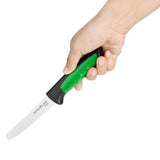 Couteau à tomate denté Hygiplas Pro vert 10cm - NISBETS