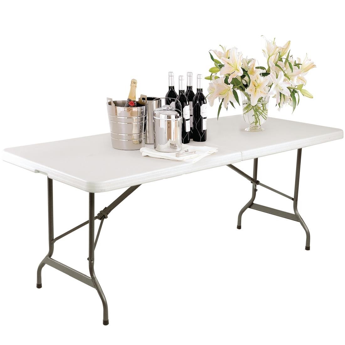Table pliante rectangulaire Bolero blanche 1,8 m - NISBETS