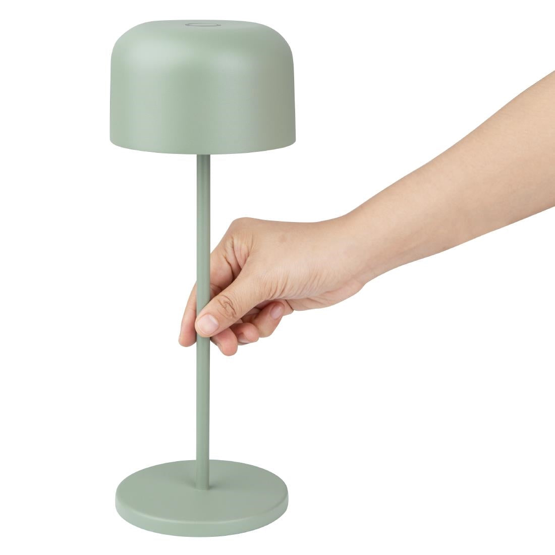 Lampe de table avec abat-jour rond Olympia Lucca verte 300mm