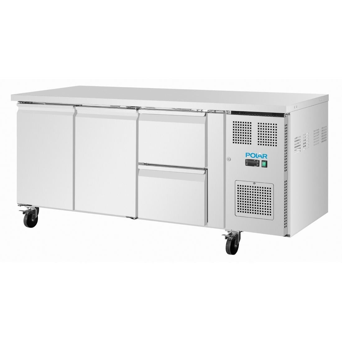Table réfrigérée positive Polar série U 2 portes 2 tiroirs 242 L - NISBETS