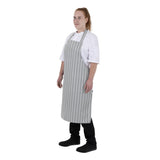 Tablier bavette rayé gris et blanc Whites