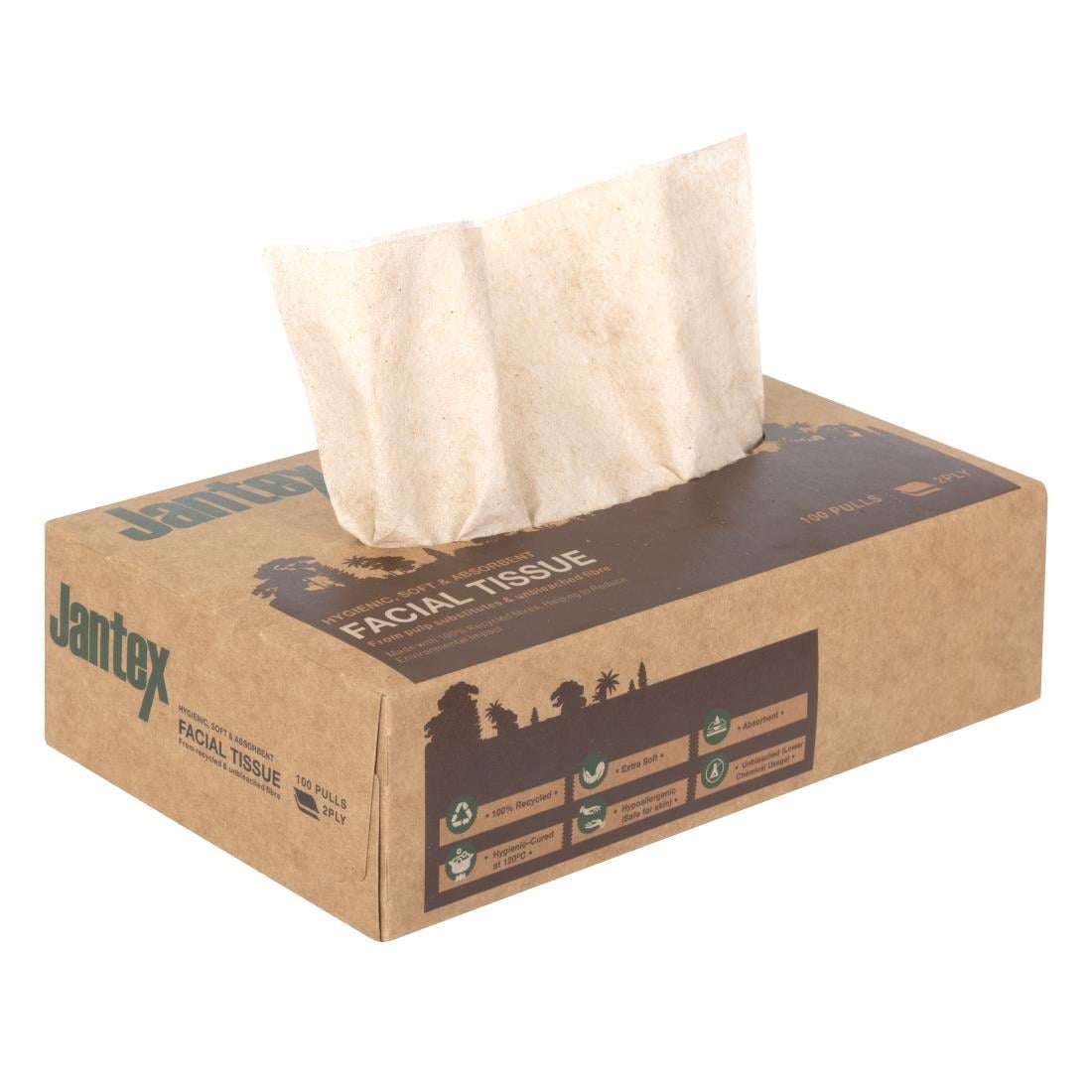 Mouchoirs Jantex Green 100% recyclé 100 feuilles (lot de 36) - NISBETS