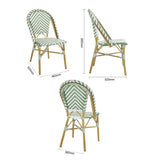 Chaises style parisien en rotin PE Bolero vert clair (lot de 2)