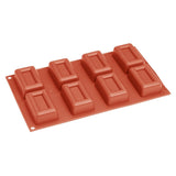 Plaque de 8 moules à gâteau carré en silicone Vogue
