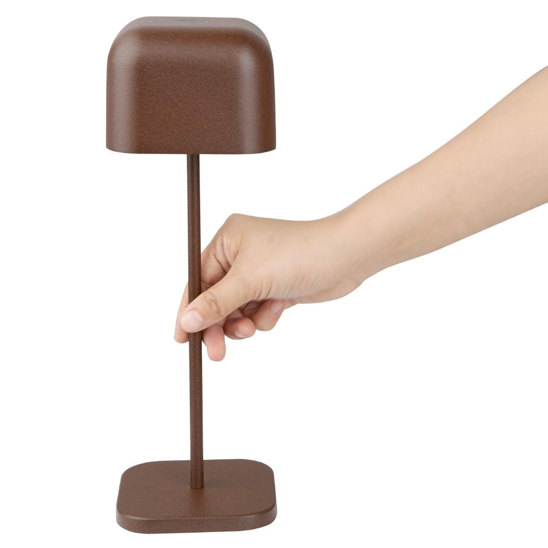 Lampe de table avec abat-jour carré Olympia Lucca marron 300mm