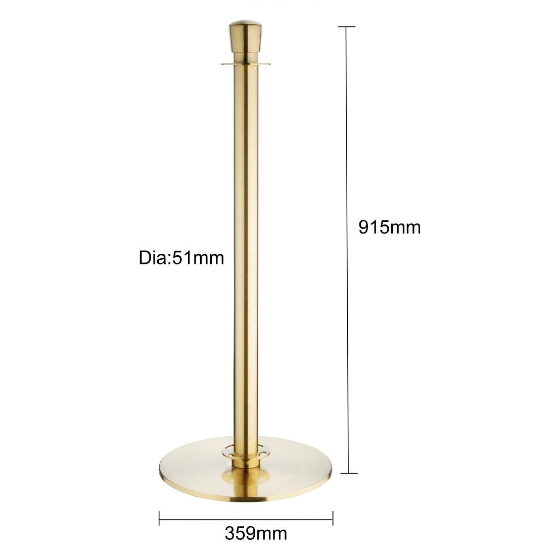 Poteaux d'accueil à base plate Bolero en laiton brossé (lot de 2) - NISBETS