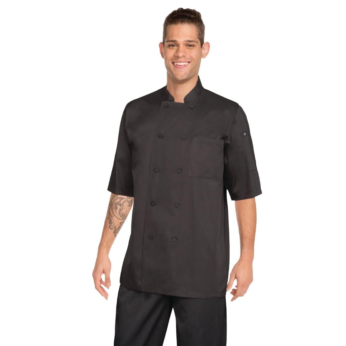 Veste de cuisine mixte Cool Vent Chef Works Montreal noire - NISBETS