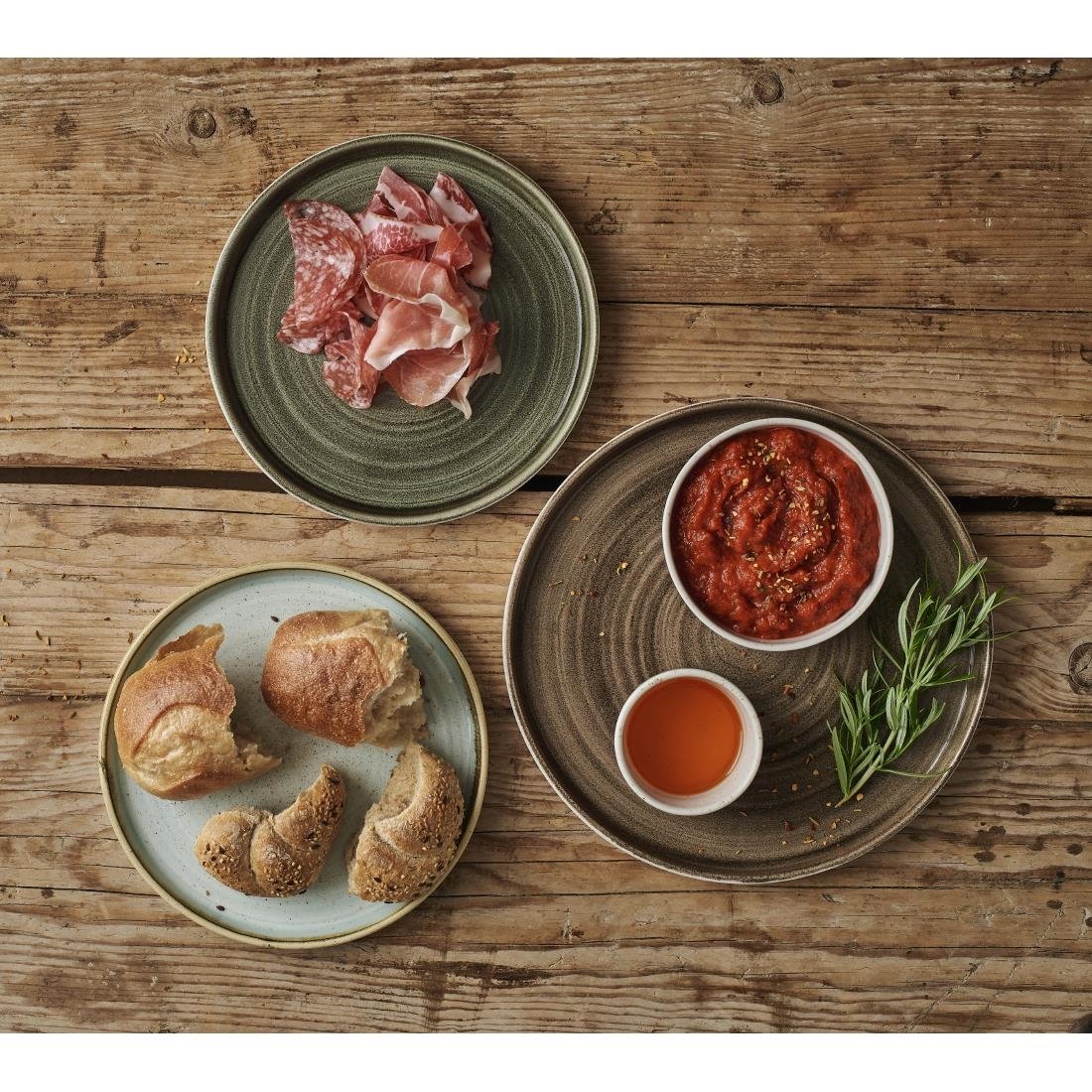 Assiettes avec rebord Churchill Stonecast Peppercorn Grey 157mm (Lot de 6)