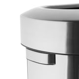 Poubelle en D en acier brossé Bolero avec couvercle ouvert 86L