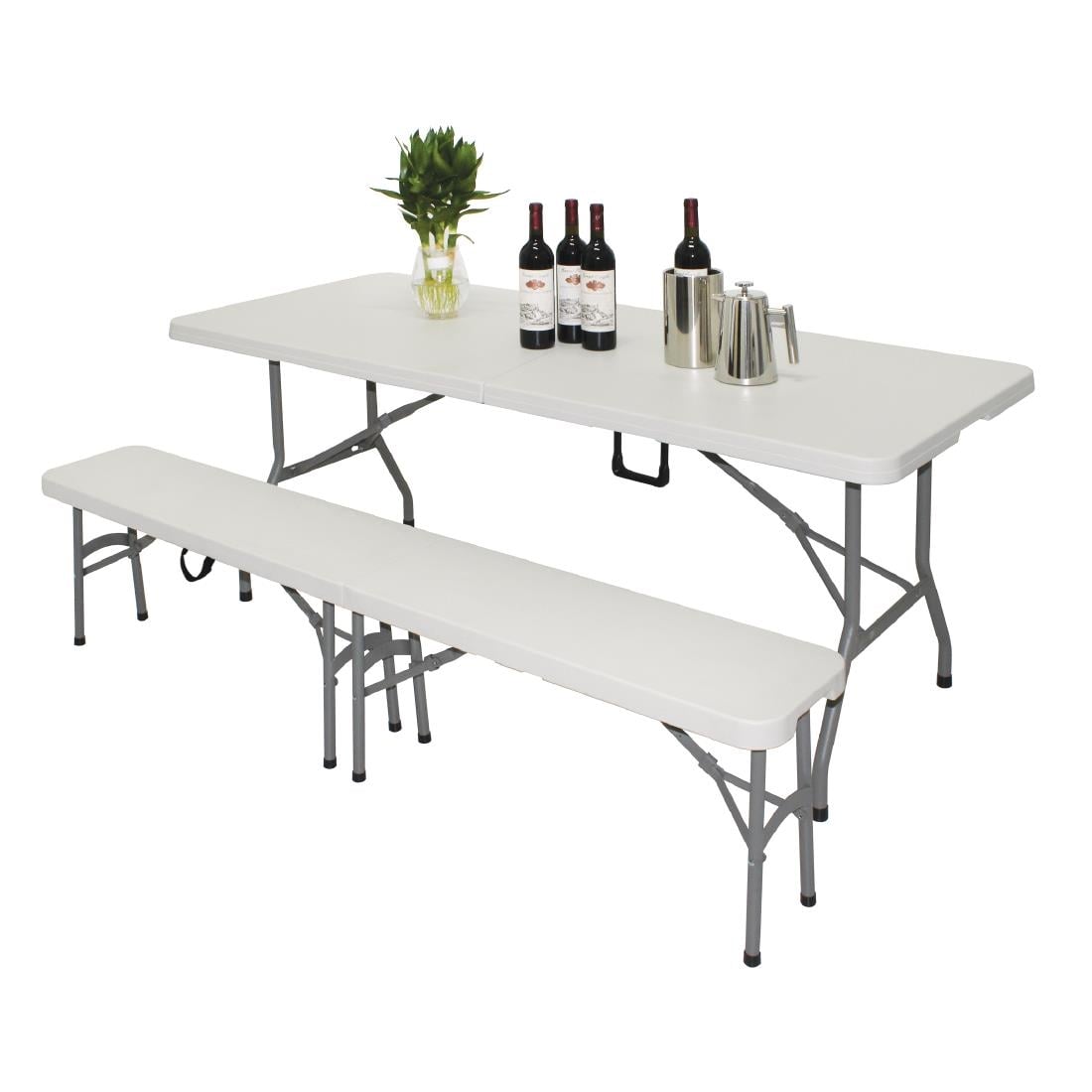 Table pliante rectangulaire Bolero blanche 1,8 m - NISBETS