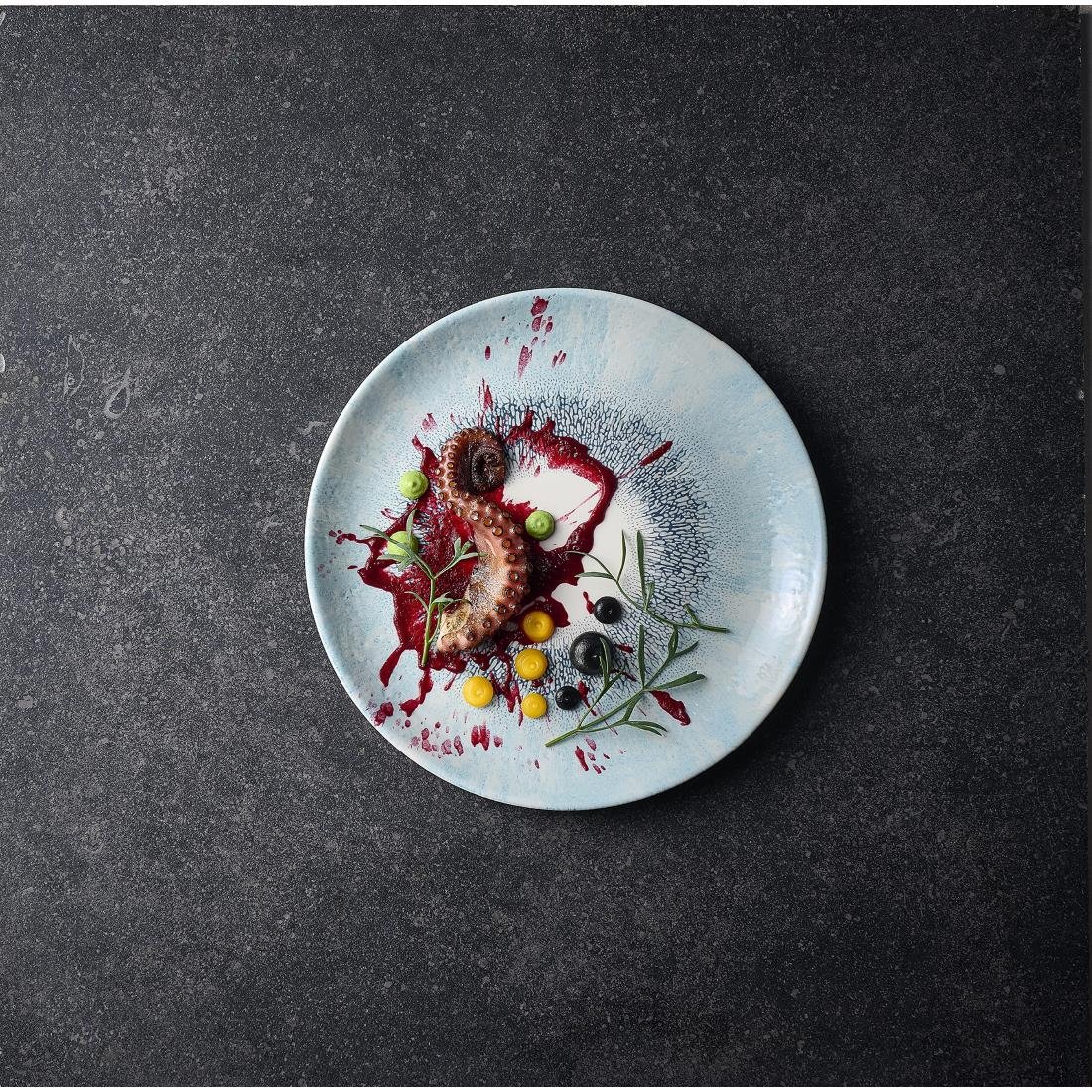 Assiettes rondes Churchill Studio Prints Fusion Blue 260mm (Lot de 12)