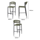 Tabourets de bar d'extérieur en rotin PE tressé Bolero Eden verts (lot de 2)