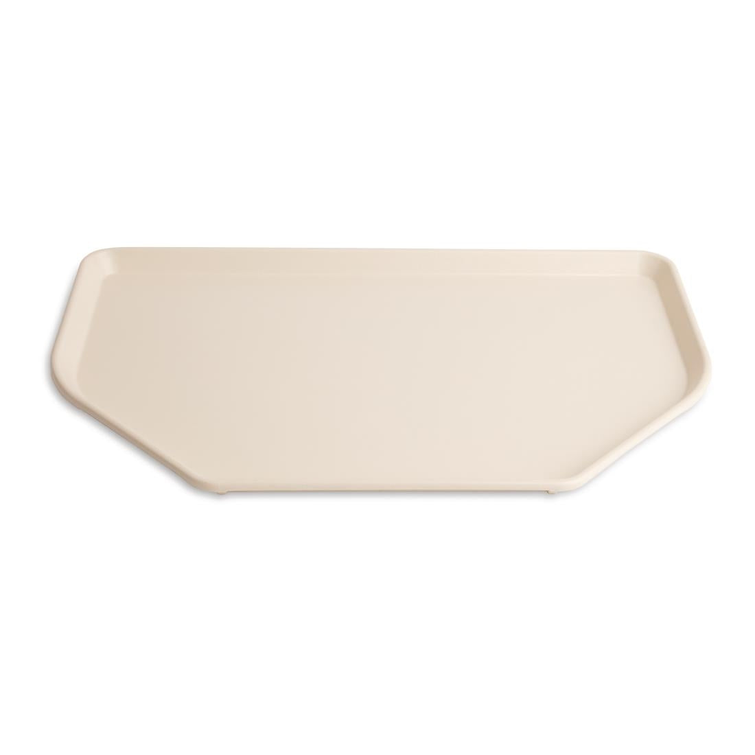 Plateau de service en polyester Roltex Trapèze 500x325mm blanc perle - NISBETS
