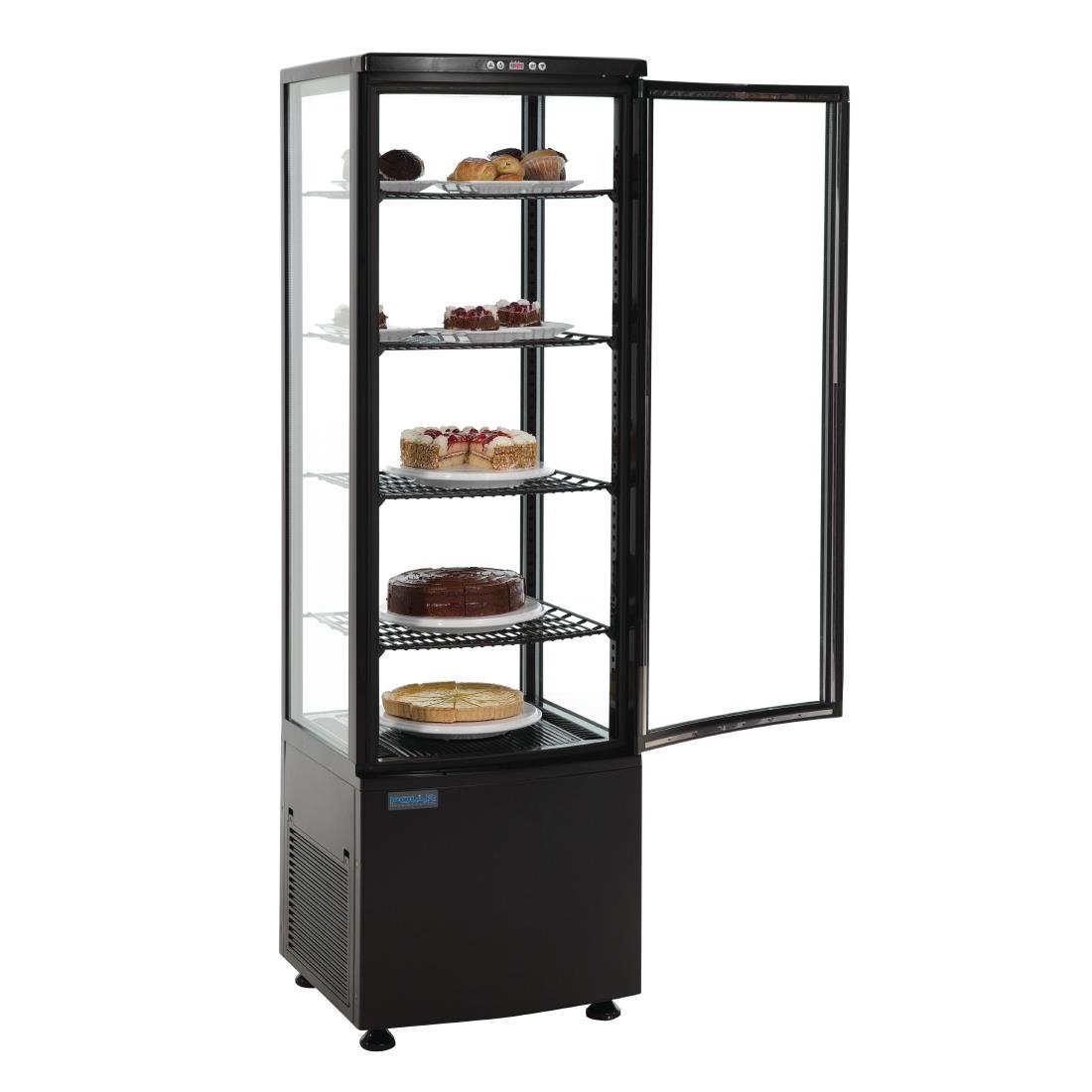 Vitrine réfrigérée porte incurvée économe en énergie Polar série C noire 235L - FRANCE CHR