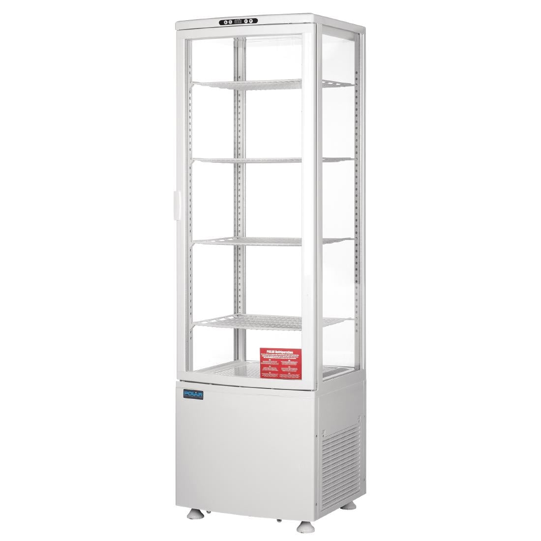Vitrine réfrigérée porte incurvée économe en énergie Polar série C blanche 235L - FRANCE CHR